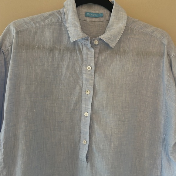 J. McLaughlin Womens Light Blue Fallon 100% Linen Popover Tunic Top Sz Small - Picture 8 of 12